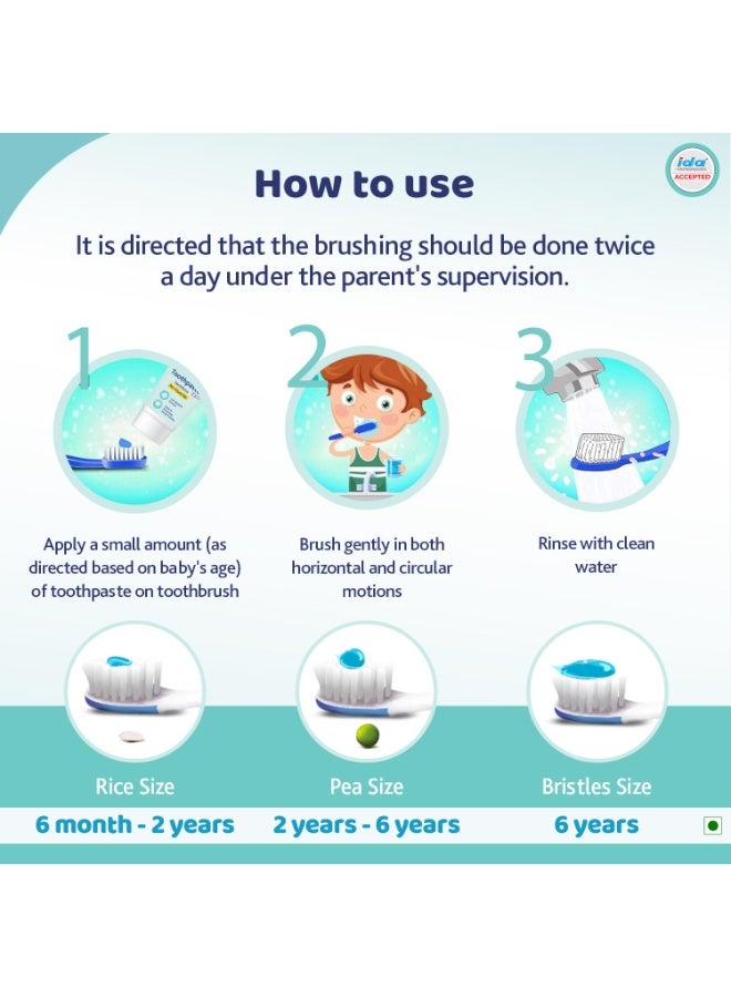 Chicco Toothpaste Bubble Gum 1-6Y 50g No Fluoride - Image 4
